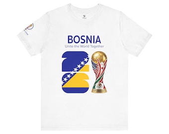 Bosnia 2026, flag graphic Tee | World Cup trophy soccer design
