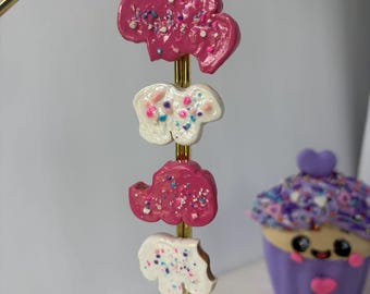 Imanes de galletas de animales escarchadas hechas a mano: Galletas de circo de arcilla polimérica, decoración de cocina kawaii