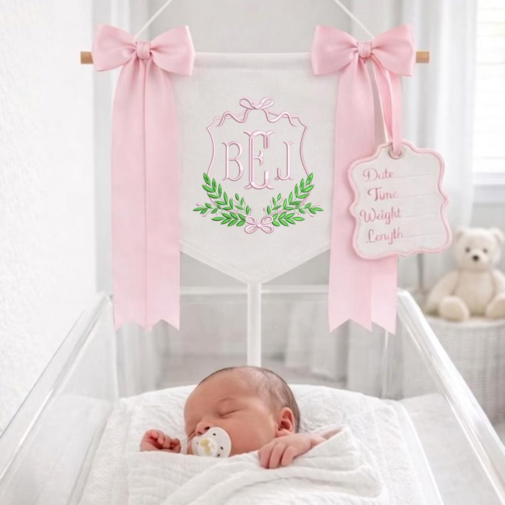 Custom Baby Banner Embroidery, Custom Name Design, Personalized Baby ...