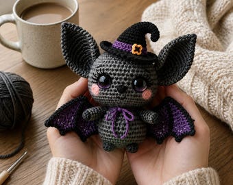 Crochet  Halloween Plush Toy Tutorial Bat Amigurumi Pattern PDF