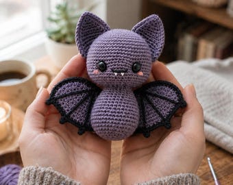 Crochet Bat Amigurumi Pattern, Beginner Friendly Plush Tutorial (PDF Download)