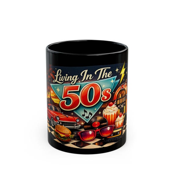 50s Retro Music Life Mug | Vintage Rockabilly 1950s Style