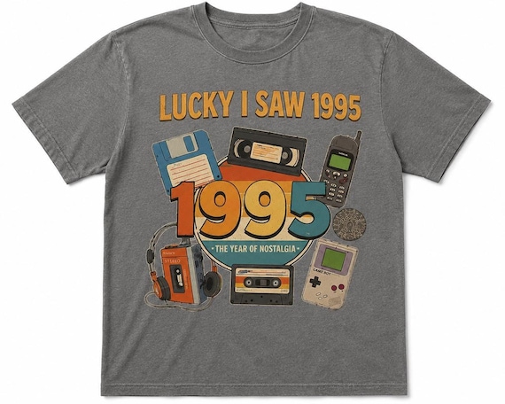 Retro 1995 Graphic Tee: Vintage 90s Nostalgia Streetwear Top