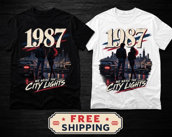 1980s Synth Generation T-Shirt, Neon Nightlife Retro Music Tee, 1987 Outwear