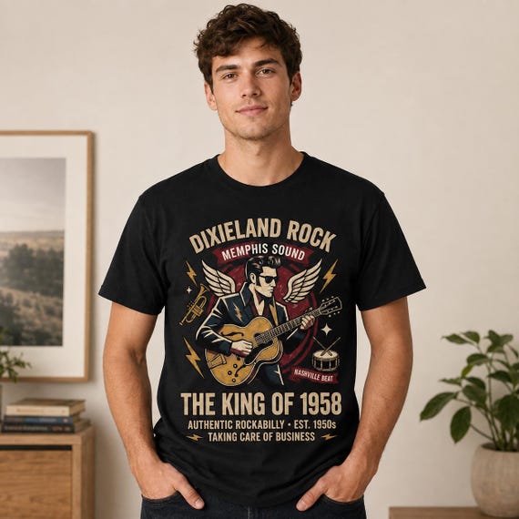 1958 Rockabilly T-Shirt, Memphis Sound Graphic Tee, 50s Music Fan Gift