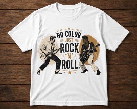 Rock n Roll Unity Shirt Music Has No Race T-Shirt Rockers Brotherhood Tee