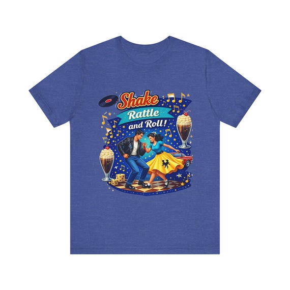Shake Rattle Roll T-Shirt: Retro 1950s Rockabilly Dance Shirt