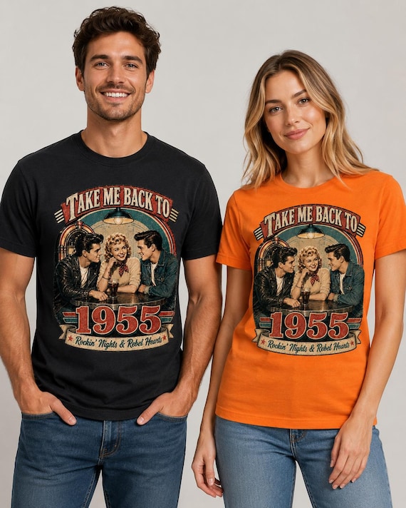 Take Me Back To 1955 Shirt, Vintage 1950s Rockabilly Graphic Tee