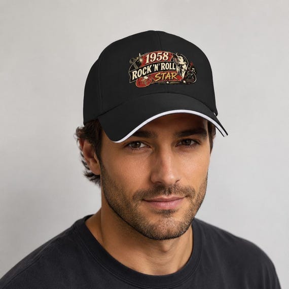 1958 Rock ’n’ Roll Star Cap, Vintage 50s Gift for Vinyl Lovers