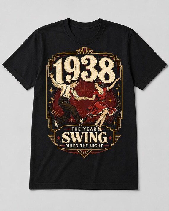 Vintage 1938 Swing Dance T Shirt Retro Jazz Music Graphic Tee