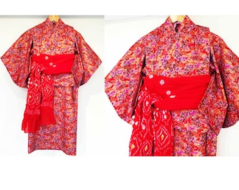 Toddler Japanese girl kimono, Girls kimono dress 4 to 8  year old, yukata outfit, gift for Kawaii costume, princess dress, halloween costume