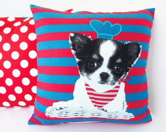 Chihuahua Dog bedding throw pillow, Dog pillow case, boy animal pillow cover, cotton animal cover, cute animal pillow, cotton pillow cover