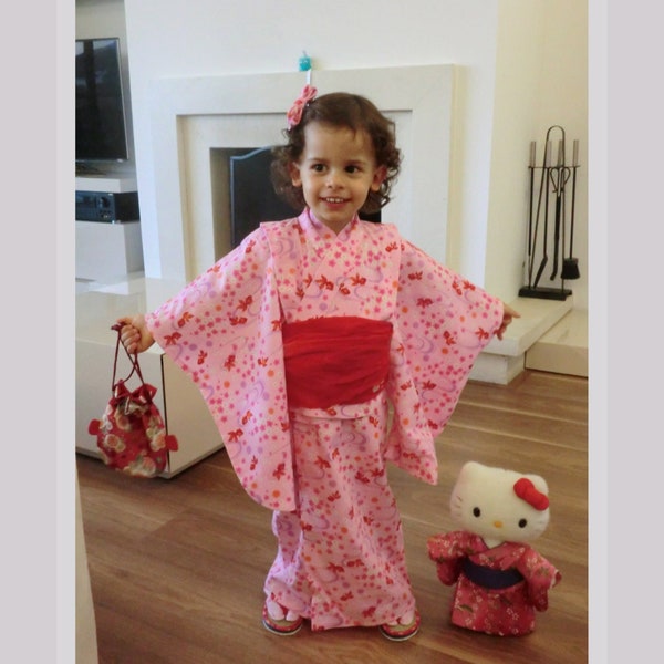 Order made Toddler Halloween costume, kimono blue dress for 3 to 10  year old girl, kimono dress for girl, Kawaii costume, princess dress