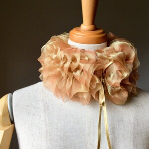 Ivory Organza lace neck ruff