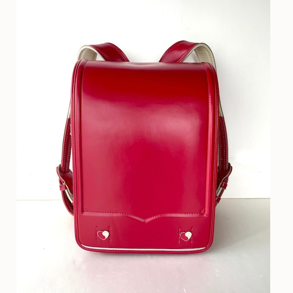 Japanische Vintage Schultasche Randoseru rosa Rucksack, leichter Rucksack, japanische Vintage Schultaschen, Luxuriöses Kunstleder