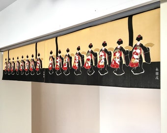 Japanse geisha restaurant handgemaakt noren gordijn, Kyoto geisha meisje deur stap noren, wanddecoratie, Japanse raam volant noren