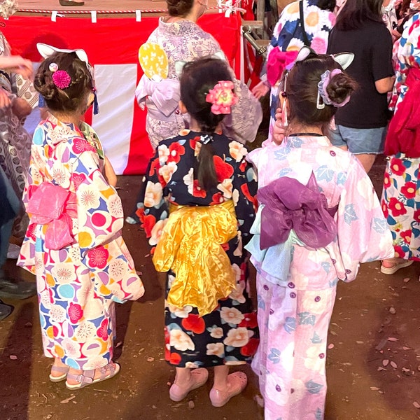 Commande faite kimono japonais yukata de 4 à 10 ans fille, fille d’Halloween cadeau costume japonais pour fille, enfants kimono costume kawaii