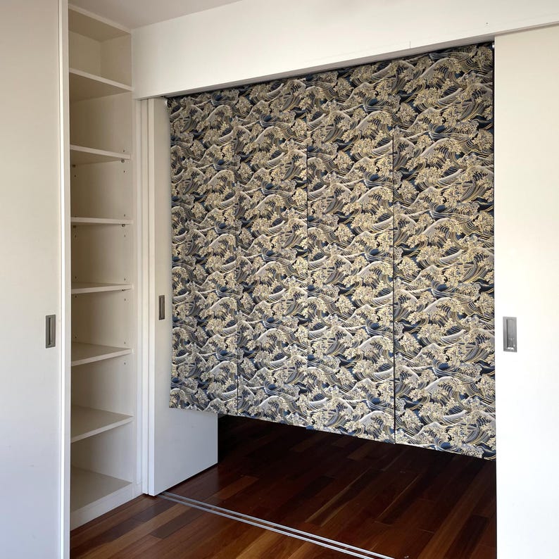 Hokusai grate wave window noren curtain