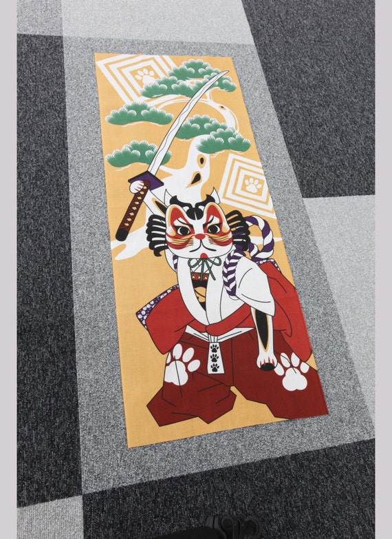 maneki neko fabric