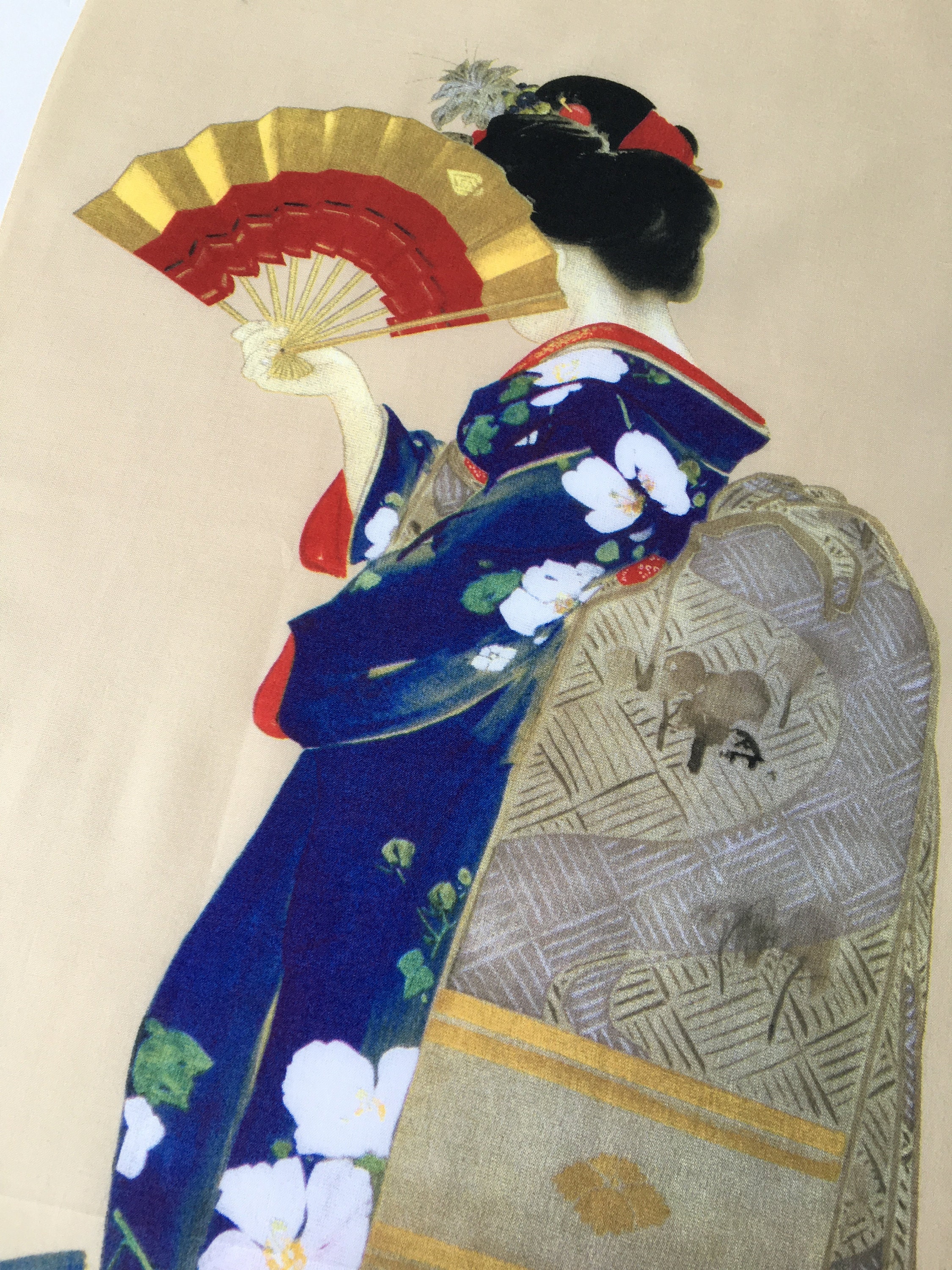 Kyoto geisha girl tenugui fabric geisha art japanese geisha Etsy