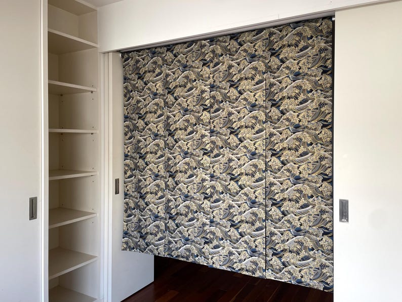 Japanese tsunami wave noren curtain
