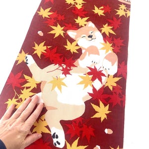 Shiba dog Japanese tenugui fabric