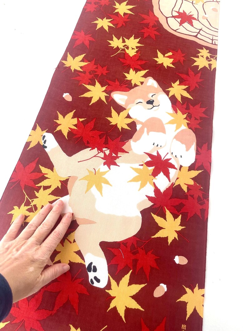 Shiba dog Japanese tenugui fabric