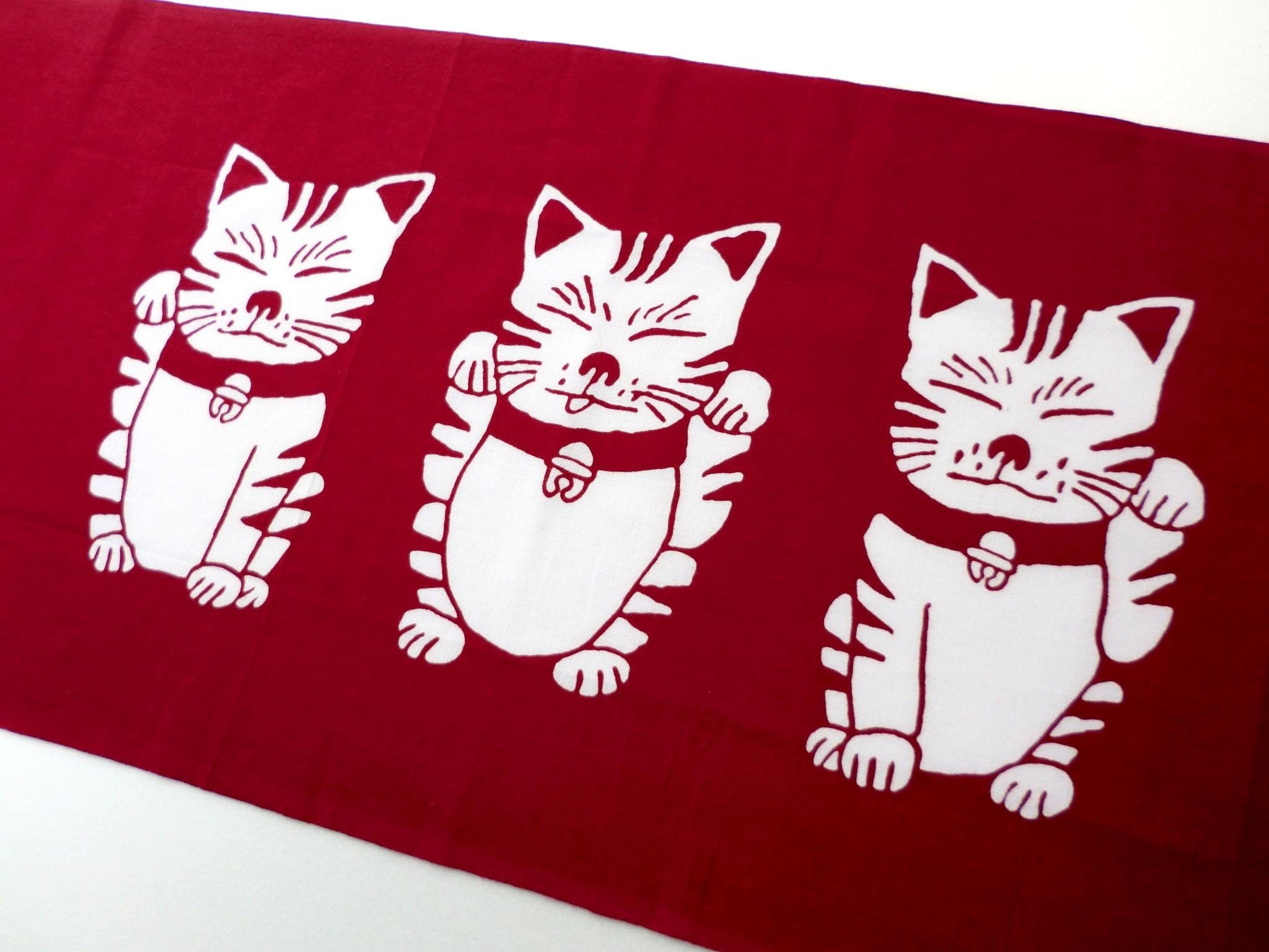 maneki neko fabric