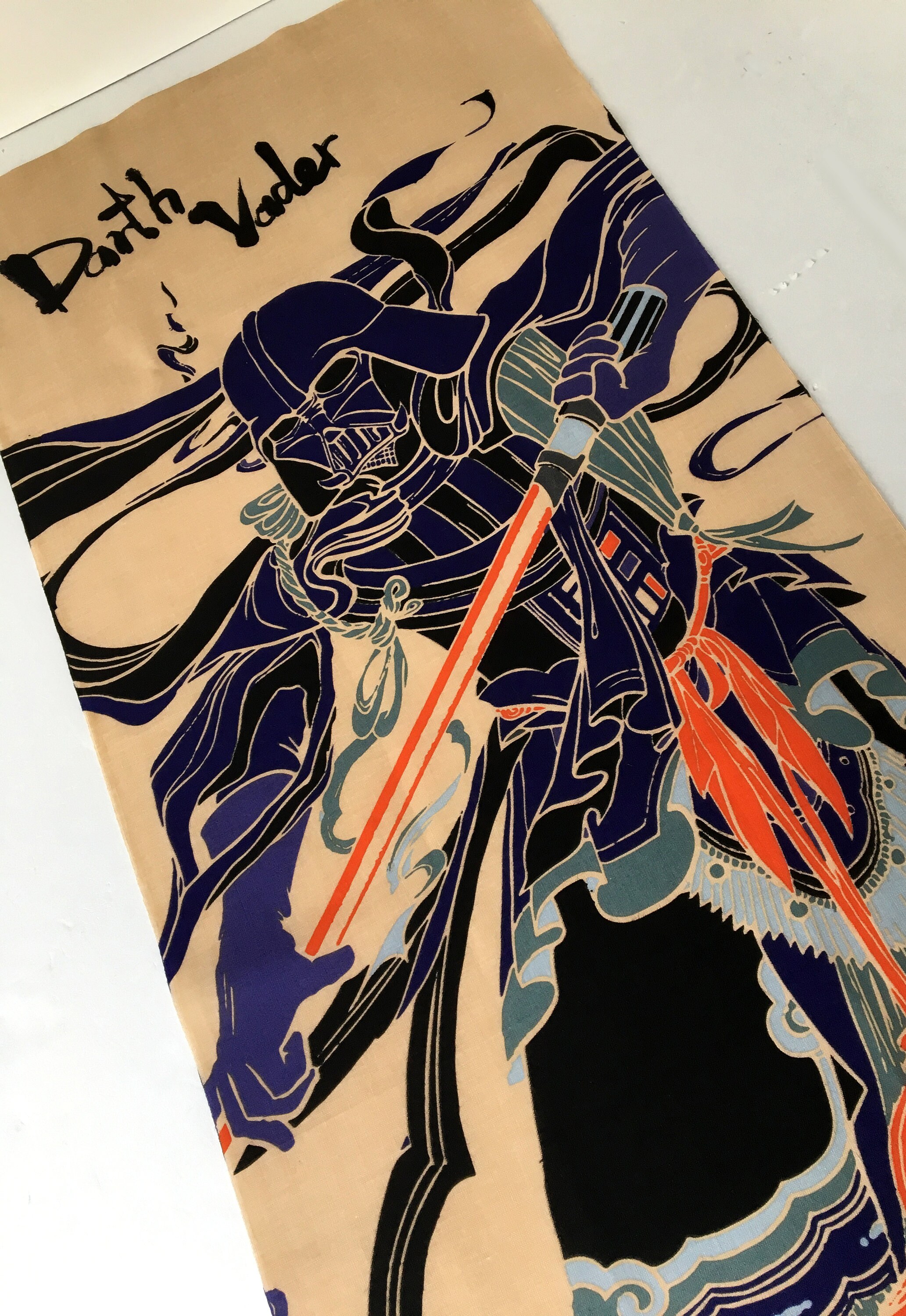 700 STAR WARS JAPANESE TOWEL TENUGUI DARTH VADER SAMURAI MT FUJI 34 X 91cm 