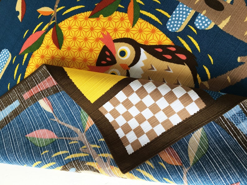wrapping cloth owl Halloween home decor Japanese eagle owl pillow cover fabric Japanese owl baby shower Owl in a nest Furoshiki fabric