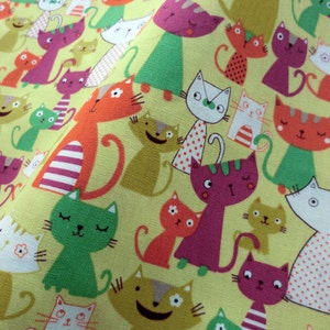 Japanischer Katzenstoff, japanischer Baumwollstoff fat Quarter, Tasche dicker Baumwollstoff, kawaii japanischer Stoff, Kissenbezugsstoff, maneki neko