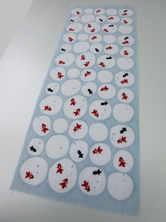 Tissu tenugui japonais poisson rouge kawaii, et noir, tissu kingyo kawaii, rouge tenugui japonais coton, tissu de kimono, yukata tissu, couette tissu d19872 Tissu tenugui japonais poisson rouge kawaii, et noir, tissu kingyo kawaii, rouge tenugui japonais coton, tissu de kimono, yukata tissu, couette tissu d19872