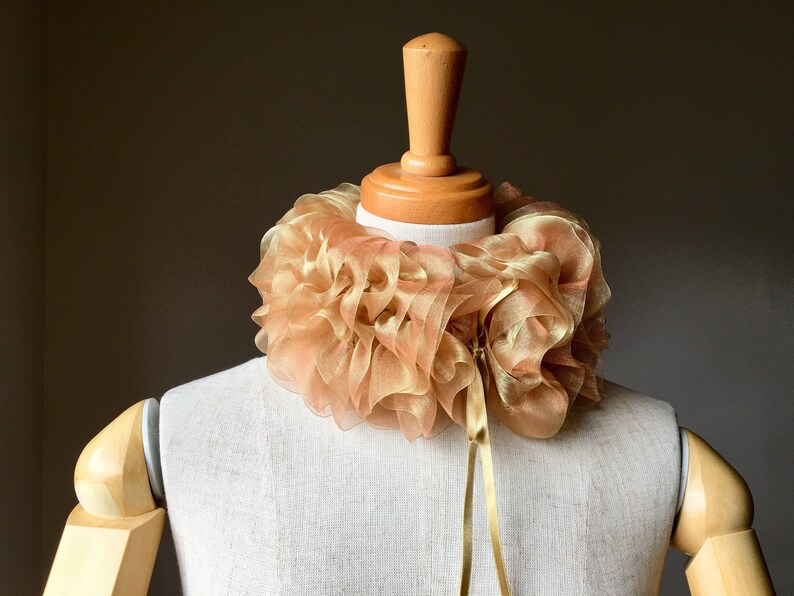 Ivory Organza lace neck ruff