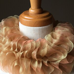 Ruff de cuello de encaje de organza marfil, gargantilla de ruff burlesque, ruffs de traje isabelino, cuello alto con volantes para bodas, ruffs en capas de la era Tudor imagen 8