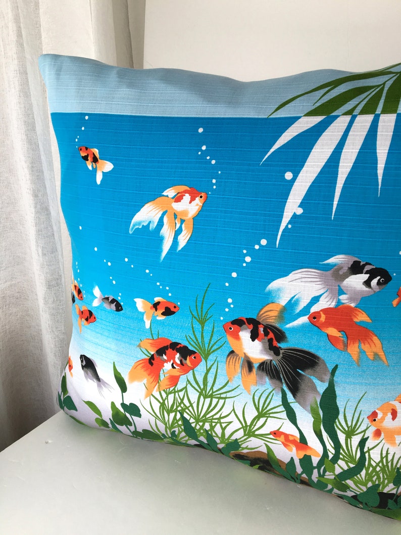 Fish aquarium pillow cover gold fish pillow case sofa Etsy
