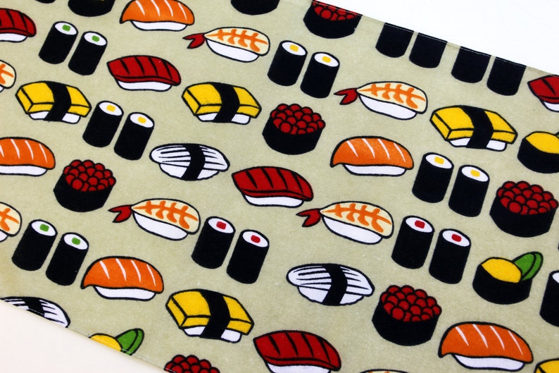 Japanese Tenugui sushi fabric Japanese fabric cute fabric Etsy