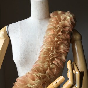 Ruff de cuello de encaje de organza marfil, gargantilla de ruff burlesque, ruffs de traje isabelino, cuello alto con volantes para bodas, ruffs en capas de la era Tudor imagen 7