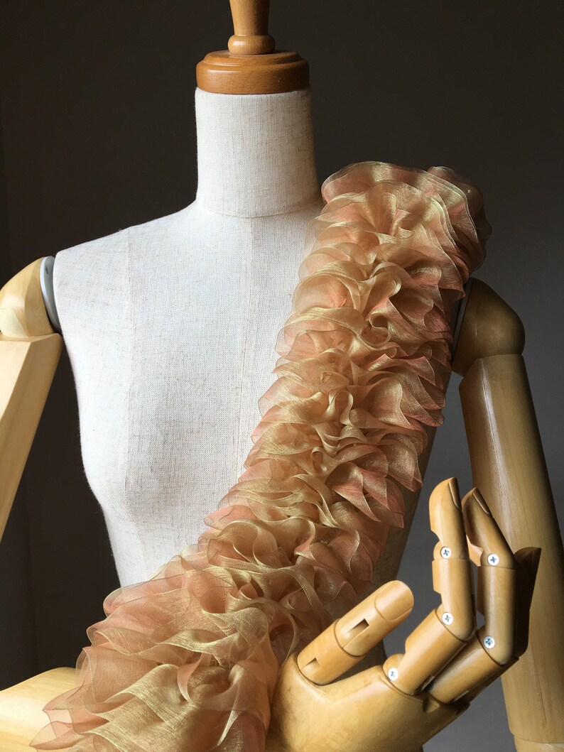 Ruff de cuello de encaje de organza marfil, gargantilla de ruff burlesque, ruffs de traje isabelino, cuello alto con volantes para bodas, ruffs en capas de la era Tudor imagen 7