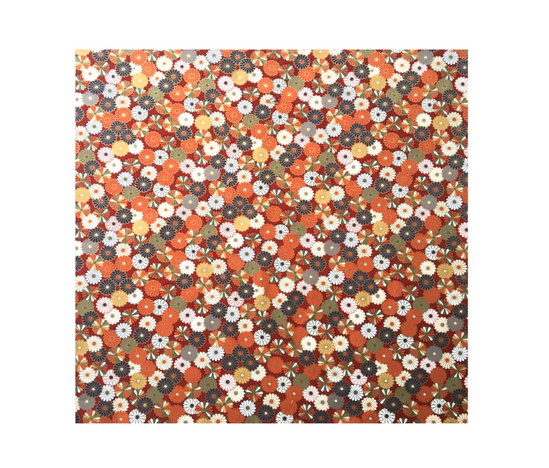 Red and Gold Kiku Japanese Cotton Fabric Fat Quarter Quilt Etsy