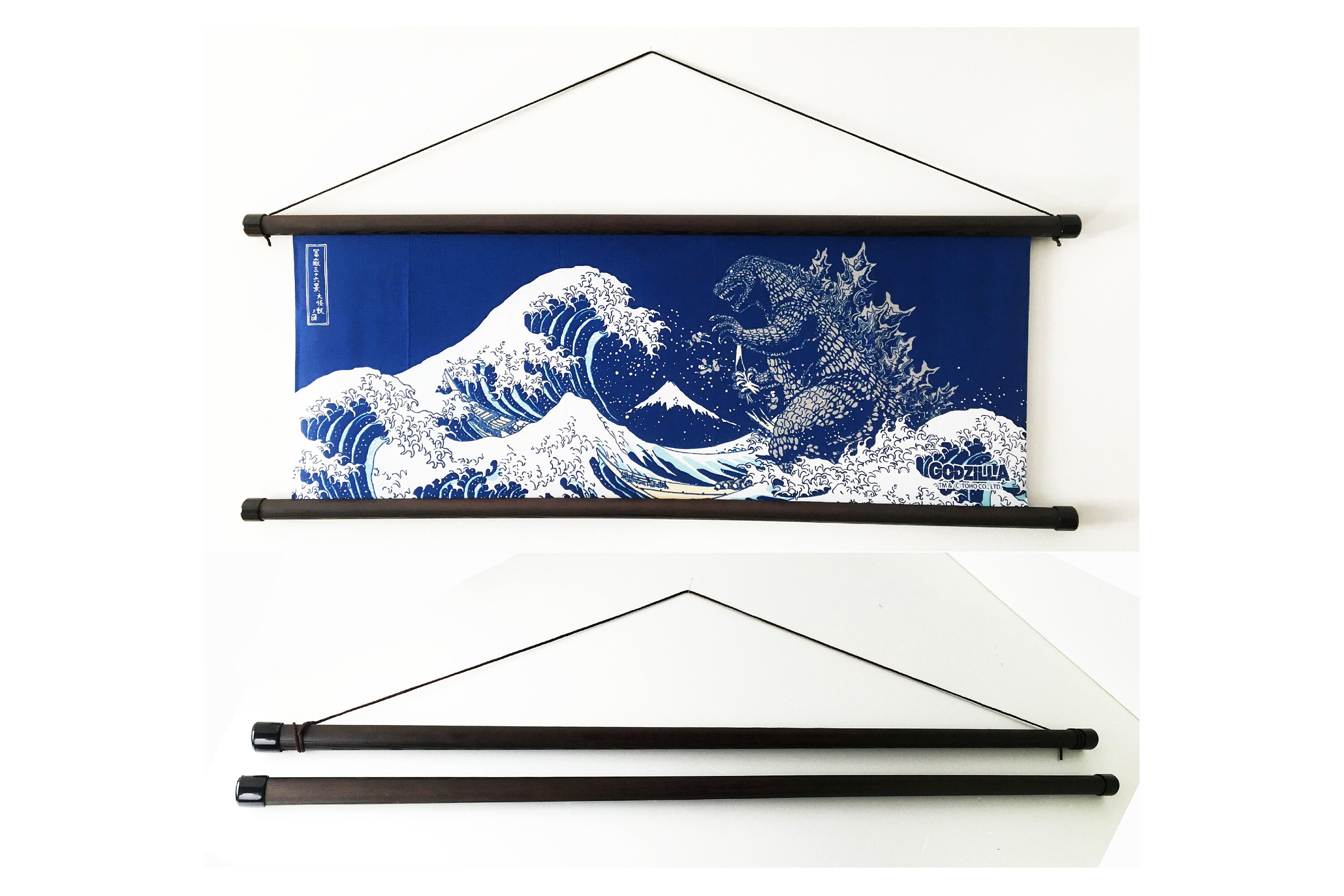 Tenugui fabric hanger made of wood wall fabric hanger wall Etsy