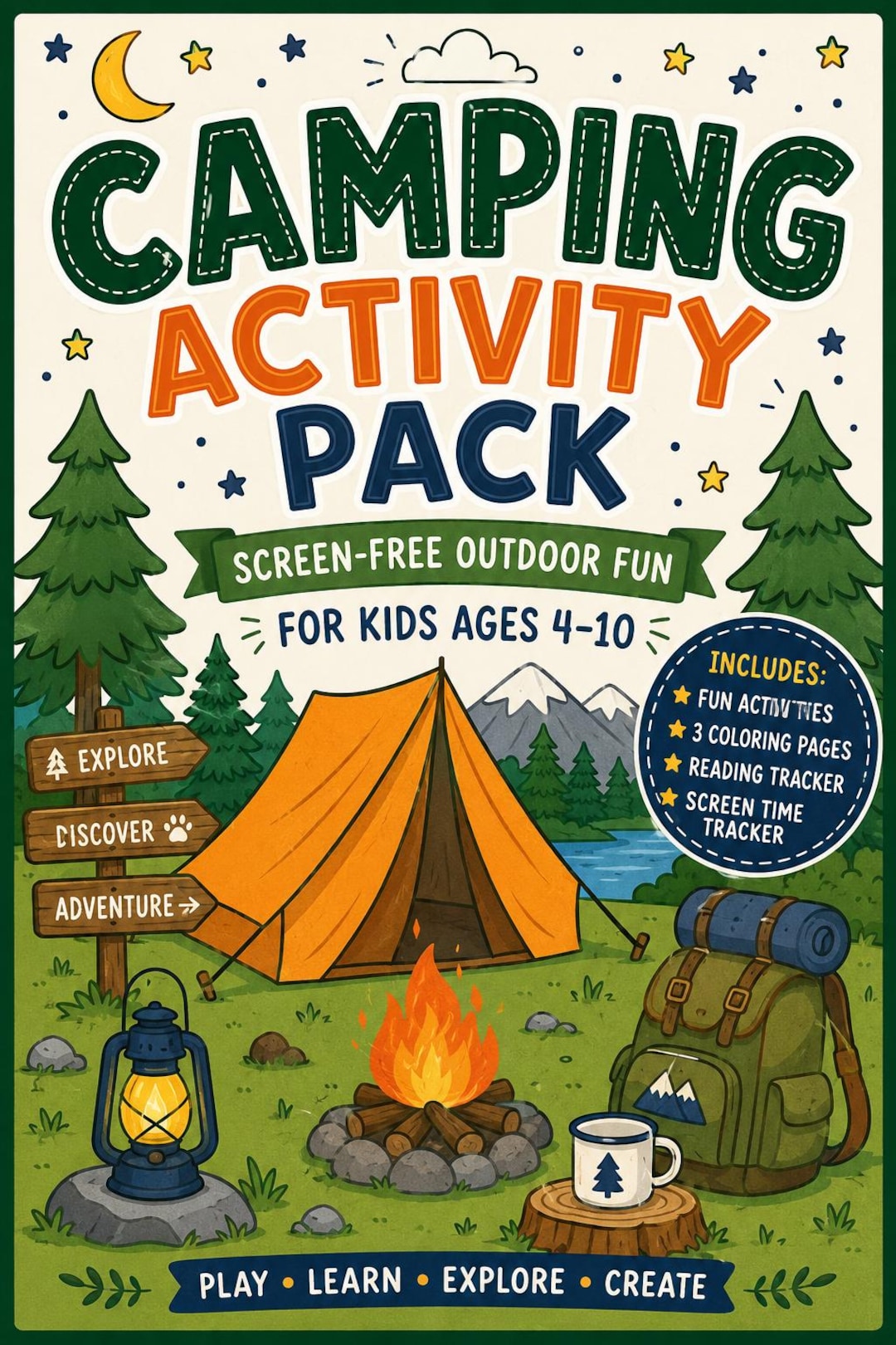 Camping Activity Pack for Kids Printable | Screen Free Outdoor ...