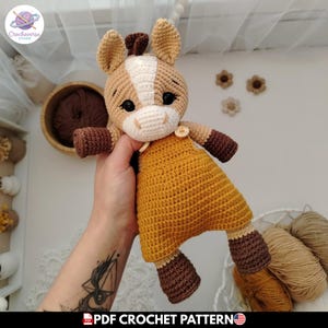 Belle Horse Crochet Pattern PDF, Kawaii Pony with Clothes Amigurumi Tutorial, Dressed Farm Animal Plush Toy, Cottagecore Baby Shower Gift