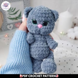 No Sew Crochet Kitten Amigurumi Pattern, Cat toys, Easy Kitty Pattern, Custom plushie, Do it Yourself, Amigurumi tutorial PDF in English
