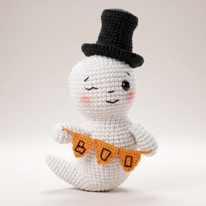Easy No Sew Halloween Ghost Amigurumi Pattern, Mini Beginner Friendly Crochet Plushie, Cute Spooky Witch Hat Decor, Digital PDF Download