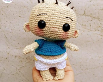90s Cartoon Tommy Pickles Amigurumi Pattern, The Rugrats Tommy Baby Crochet Doll, Retro Nostalgia Inspired Toy Tutorial, Geeky Handmade Gift