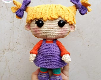 90s Nostalgia Angelica Pickles Amigurumi Pattern, The Rugrats Inspired Plush Tutorial, Retro Cartoon Character Doll, Cute Pigtail Girl Toy