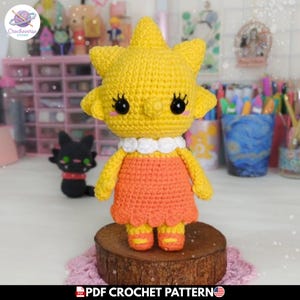 Lisa Simpson Crochet Pattern, Amigurumi Doll PDF, Cartoon Character Plush Tutorial, Handmade Gift, DIY Stuffed Toy, 90s TV Show Collectible