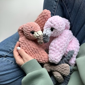 Baby Snuggler Flamingo Lovey Crochet Pattern, Easy Friendly Beginner Comforter Snuggly Bird PDF Tutorial in English, Cute Animal Plushie