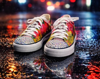 Eye catching platform sneakers.