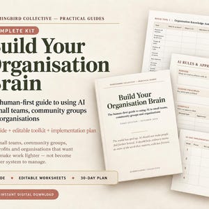 Bygg din organisations hjärnkomplett kit | AI-installationsguide, redigerbara arbetsblad och 30-dagars implementeringssystem
